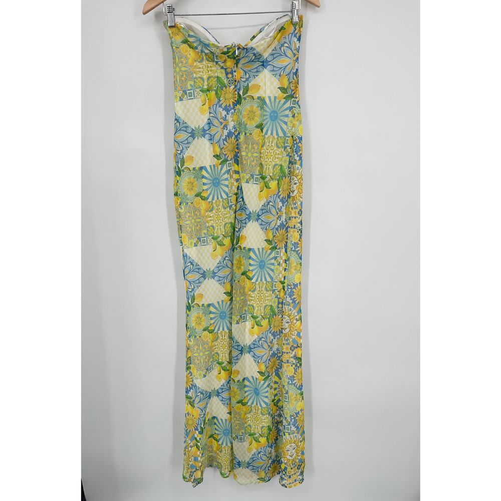REVOLVE Strapless Floral Cutout Maxi Dress in Yellow & Blue - Picture 9 of 11